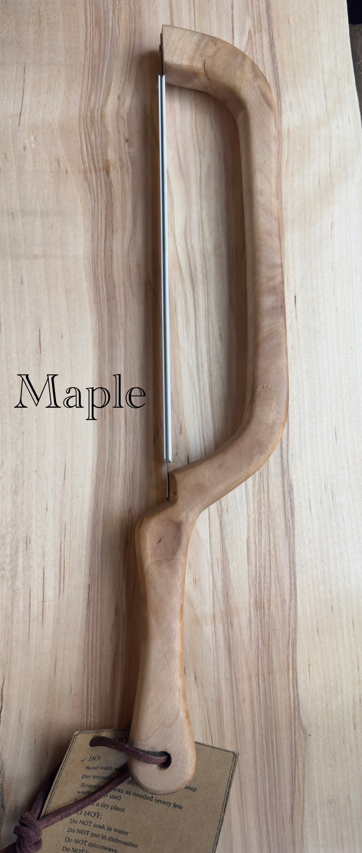Hand-Crafted Bread Knife | Maple Wood
