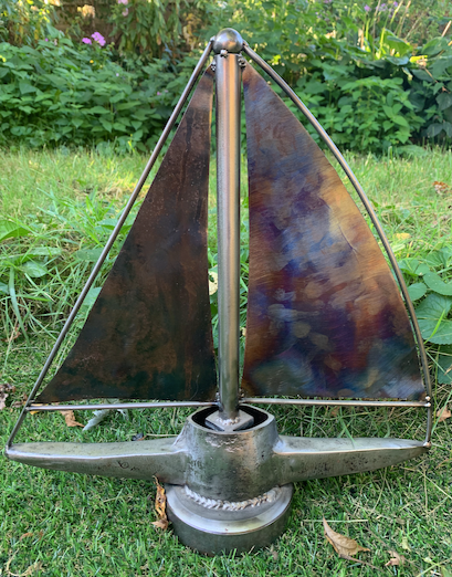 The Mariner | Handcrafted Welded Metal Sailboat Sculpture