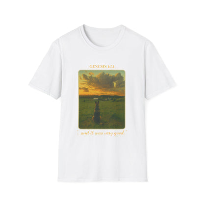 Genesis 1:31 German Shepherd Faithful Scripture T Shirt