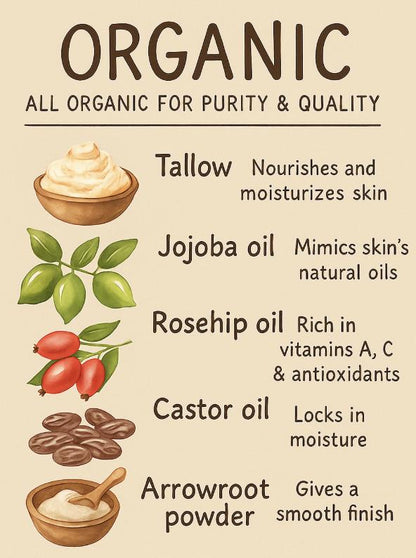 Whipped Tallow - Face & Body Butter - Grass-Fed, Handcrafted, Small Batch Skincare