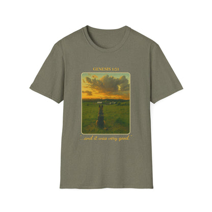 Genesis 1:31 German Shepherd Faithful Scripture T Shirt