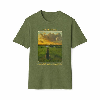Genesis 1:31 German Shepherd Faithful Scripture T Shirt