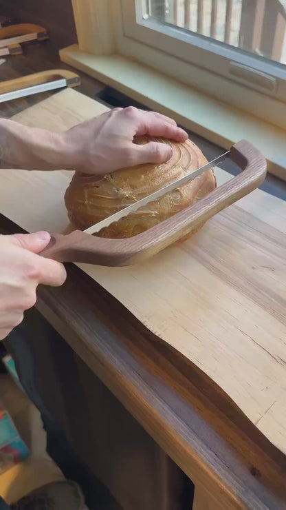 Hand-Crafted Bread Knife | Black Walnut Wood